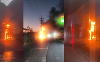 TP.HCM: Cháy trụ điện đường dây trung thế, nhiều nhà dân mất điện