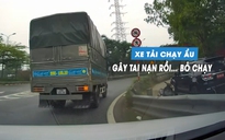 Xe tải cố tình tạt đầu ô tô con, gây va chạm rồi bỏ chạy