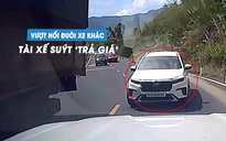 Tài xế ô tô suýt 'trả giá đắt' vì nối đuôi, vượt ẩu trên đèo
