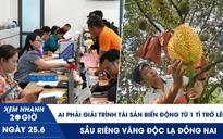 Xem nhanh 20h ngày 25.6: Ai phải giải trình tài sản biến động từ 1 tỉ đồng trở lên? | Sầu riêng vàng độc lạ Đồng Nai