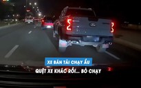 CSGT phạt tài xế xe bán tải chạy ẩu, va quẹt với xe khác… rồi bỏ chạy