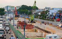 Toàn cảnh TP.HCM thi công ga ngầm đầu tiên tuyến metro số 2 ở đường Trường Chinh