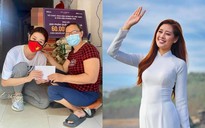 Hoa hậu Khánh Vân san sẻ khó khăn với người khuyết tật bán vé số tại TP.HCM