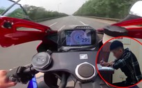 Thanh niên chạy mô tô gần 300 km/giờ trên đại lộ Thăng Long ra trình diện