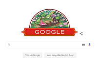 Google Doodle chúc mừng ngày Quốc khánh Việt Nam với hình ảnh hoa sen, áo dài