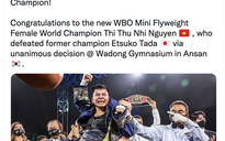 Nữ võ sĩ Nguyễn Thị Thu Nhi chung vai các nhà vô địch trứ danh của WBO