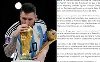Messi viết tâm thư: ‘Chức vô địch World Cup cũng thuộc về Diego Maradona...’