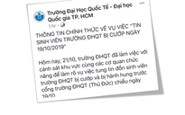 Sinh viên bị cướp và rạch đùi: Trường ĐH Quốc tế khẳng định là tin đồn thất thiệt