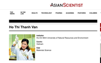 Ba người Việt vào Top 100 nhà khoa học châu Á năm 2020