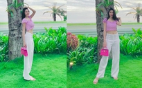 Thủy Tiên mặc crop top khoe eo thon, dáng chuẩn