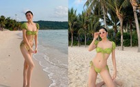 Hoa hậu Lương Thùy Linh diện bikini khoe chân dài 1,22m