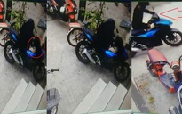 TP.HCM: Bẻ khóa, trộm xe máy trước cửa hàng tiện lợi trong chớp mắt