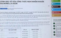 Thêm 99 lô sữa công thức nghi nhiễm khuẩn Salmonella bị thu hồi