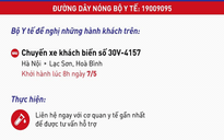 Thông báo khẩn tìm người trên xe khách Hà Nội - Hòa Bình liên quan ca mắc Covid-19