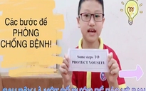 Học sinh tiểu học vẽ tranh, thuyết trình tuyên truyền chống dịch Covid-19