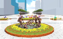 Nhiều tác phẩm điêu khắc nặng hàng tấn ở đường hoa Nguyễn Huệ