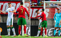 Ronaldo tát đối thủ trong trận Bồ Đào Nha gặp Ireland