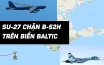 Pháo đài bay B-52H Mỹ bị tiêm kích Su-27 Nga 'nghênh đón'