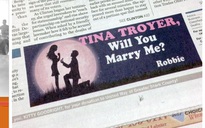 Mua quảng cáo trang 1 trên báo để cầu hôn