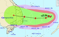Bão số 6 sẽ hướng vào các tỉnh nam Trung bộ