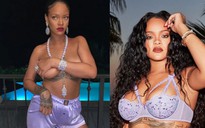Rihanna tung ảnh bán nude, dùng tay che vòng 1