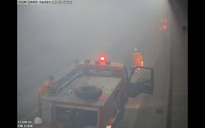 Cháy xe tải trong hầm đường bộ Hải Vân ở Đà Nẵng