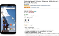Google Nexus 6 được giảm giá còn 349,99 USD