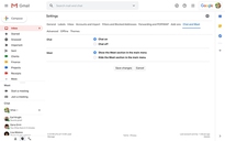 Gmail trên web bổ sung thanh cài đặt nhanh tiện lợi