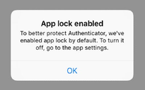 Microsoft Authenticator bật mặc định khóa ứng dụng để ngăn tin tặc khai thác