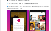 Instagram cho livestream lên tới 4 giờ