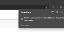 Microsoft Edge chặn và gắn cờ trình cài đặt của Firefox là độc hại