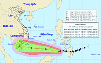 Bão Tembin giật cấp 13, đang tiến vào Biển Đông