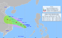 Vùng áp thấp đang mạnh lên thành áp thấp nhiệt đới, hướng vào trung Trung bộ