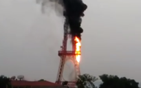 Cháy tháp truyền hình tỉnh Tuyên Quang
