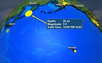 Quần đảo Kuril rung chuyển vì động đất 7,5 độ Richter ở ngoài khơi