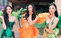 Lương Thùy Linh cùng thí sinh Miss World Vietnam diễn carnival ở Quy Nhơn
