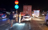 Tai nạn trên đường dẫn cao tốc TP.HCM - Trung Lương: 3 xe tông liên hoàn