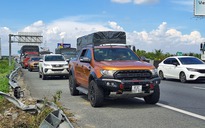 Kẹt xe trên cao tốc TP.HCM - Trung Lương vì xử lý hiện trường vụ tai nạn