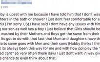 Người vợ Úc cấm chồng tắm cho con gái vì lý do gây tranh cãi kịch liệt