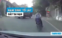 Nam sinh ‘tổ lái’, phóng xe đạp điện đâm thẳng ô tô ngược hướng