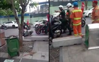 Đoàn mô tô nghi đe dọa người đi xe máy sau va chạm ở phố đi bộ
