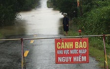 Nhiều tuyến đường ở Hà Tĩnh bị ngập sau mưa lớn