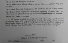 Một đề văn kiểm tra học kỳ gây tranh cãi