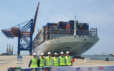 'Siêu tàu' container dài gần 400m cập cảng Bà Rịa- Vũng Tàu