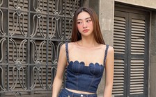 Mặc trang phục denim theo cách nữ tính, bánh bèo