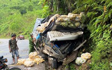 Quảng Nam: Xe tải mất lái, lao vào taluy trên đường Hồ Chí Minh