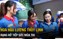 Hoa hậu Lương Thùy Linh rạng rỡ tiếp sức mùa thi