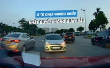 ‘Xe cóc’ Hyundai Grand i10 chạy ngược chiều, nhất quyết không chịu quay đầu