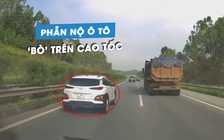 Ô tô con 'bò' tốc độ khoảng 30 km/giờ trên cao tốc: Dân mạng 'ngao ngán'