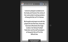 Chủ tịch FIFA gửi lời chia buồn sâu sắc đến CLB HAGL